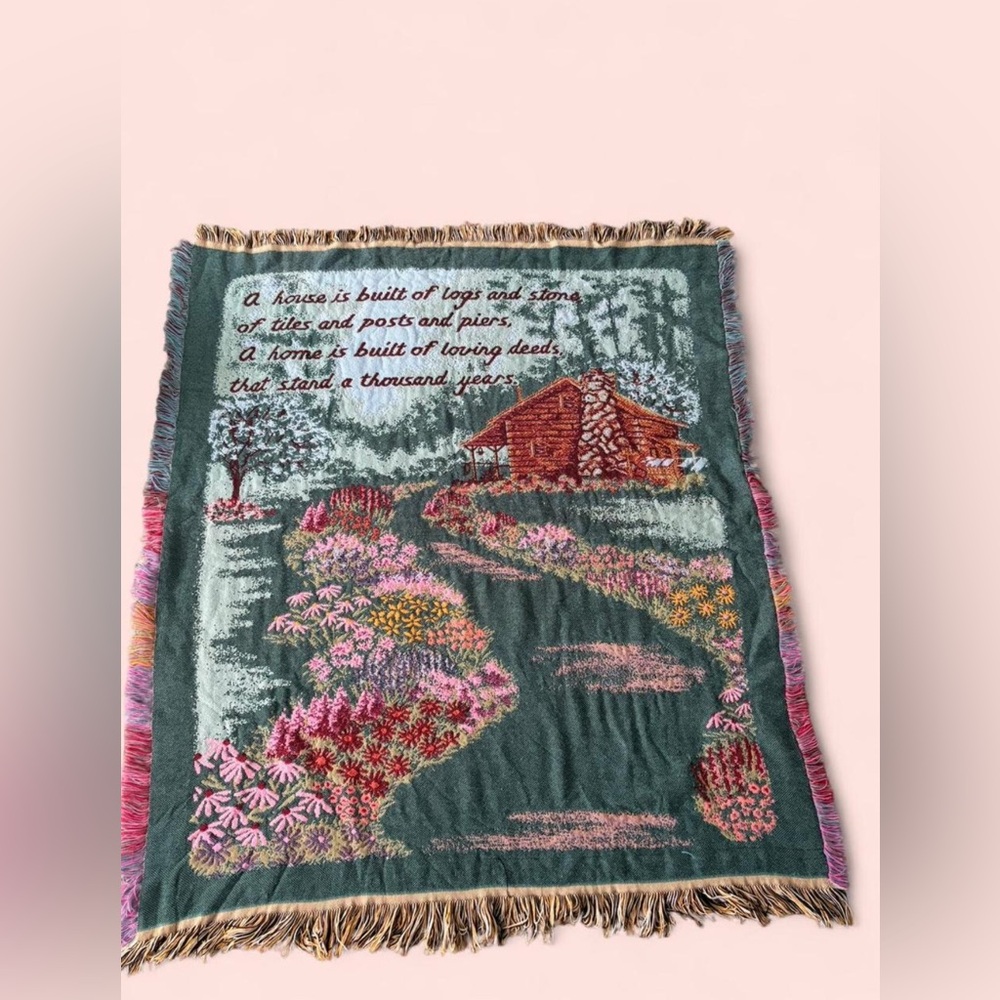 Floral Wholesome Cabin Tapestry Blanket